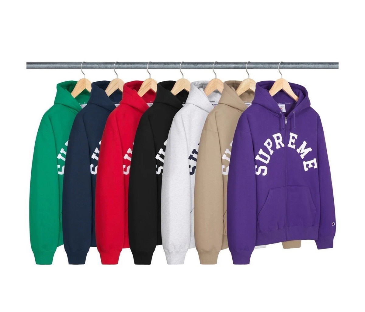 【Supreme x Champion】 Zip Up Hooded Sweatshirt Black - 24SS 24SS SUPREME®/CHAMPION® ZIP UP HOODED SWEATSHIRT Black