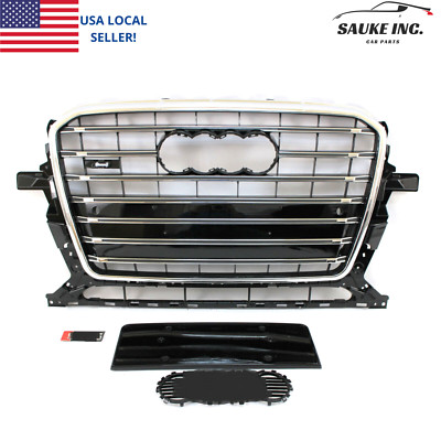 for 2013 - 2017 Q5 SQ5 front bumper cover upper main grille chrome S-line type
