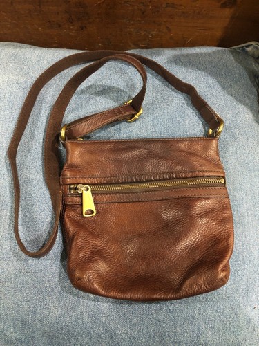 Small Crossbody Bag Brass Zipper Top 