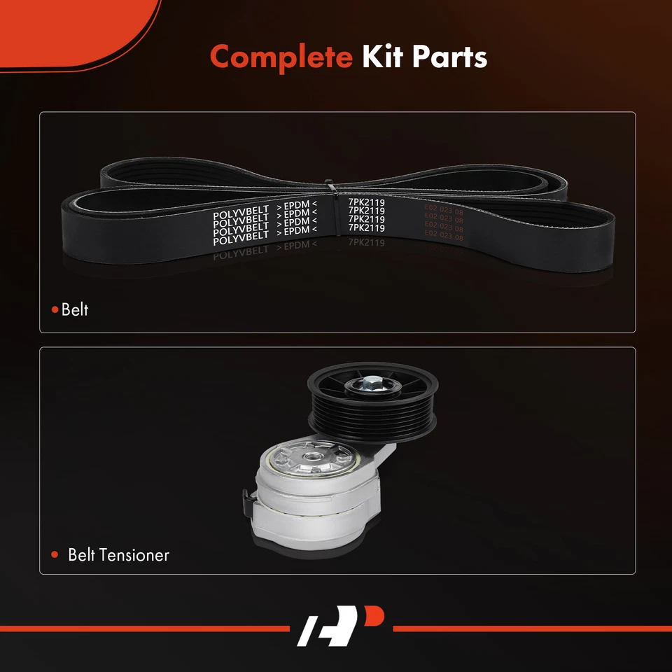 2x Kit de componentes de transmisión por correa Serpentine para Land Rover Range Rover 1996 1997-1998 Foto 2 de 4