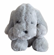 Vintage Made in Korea AMERICAN WEGO Puppy Dog Gray Plush Stuffed Animal Spanky