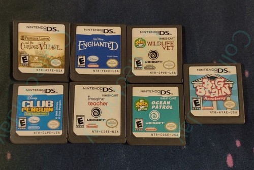 Nintendo ds games lot bundle of 7 games club penguin enchanted curious village