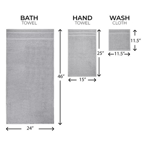Mainstays 10 Piece Towel Set with Upgraded Softness & Durability, Grey Quick Dry - Picture 5 of 9