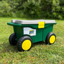 Rolling Sit On Garden Seat Weeder Tool Storage Cart Patio Weeding Store