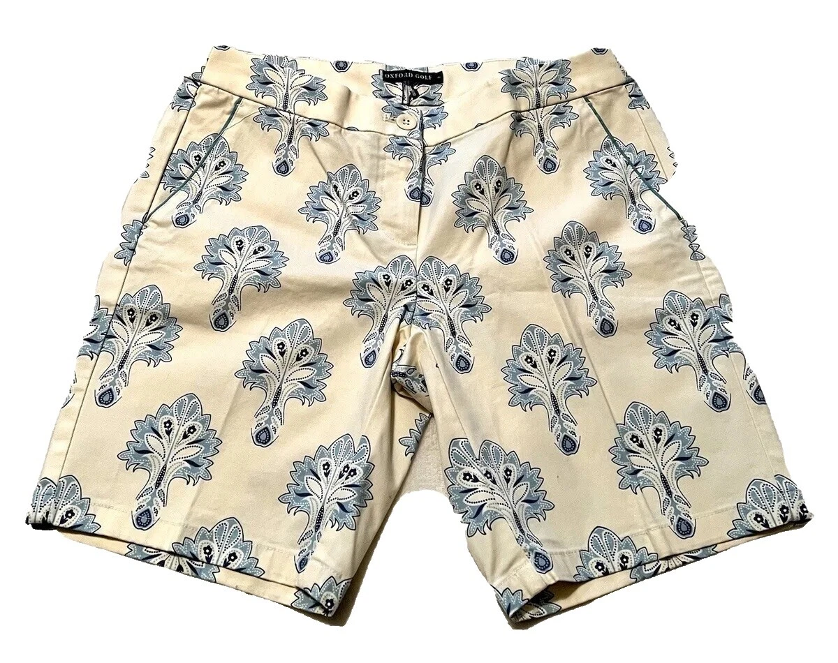 Pantalón corto blanco Paisley algodón para mujeres