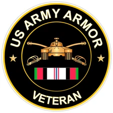 US Army Armor Veteran Bumper Sticker Military Vinyl Soldier Decal 5"