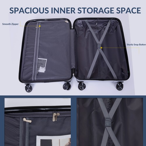 3 Pcs Hardshell Luggage Set Spinner Suitcase TSA Lock 20"/24"/28" Lightweight - Picture 3 of 17