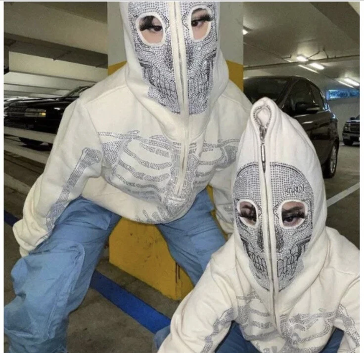 Skull hoodie zip up new arrivals