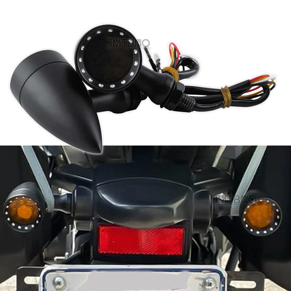 For Kawasaki Vulcan S 650 900 1500 Motorcycle LED Bullet Turn Signal Brake Light - Image 3 of 4