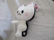 double face cat plush black white new nwt facecat CLKO 12" lovey cute pink