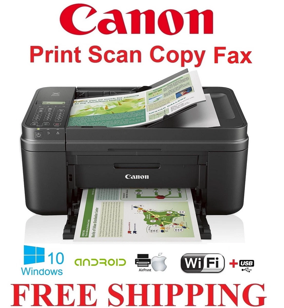 Canon PIXMA TR4722 All-in-One Wireless InkJet Printer with ADF, Mobile  Print and Fax 