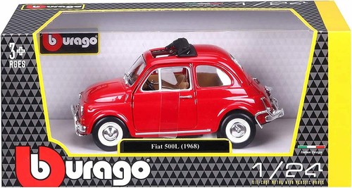 🚘🇮🇹🚘🇮🇹 BURAGO FIAT 500L 1968 RED  1/24 new italia 🚘🇮🇹🚘🇮🇹 - Foto 1 di 4