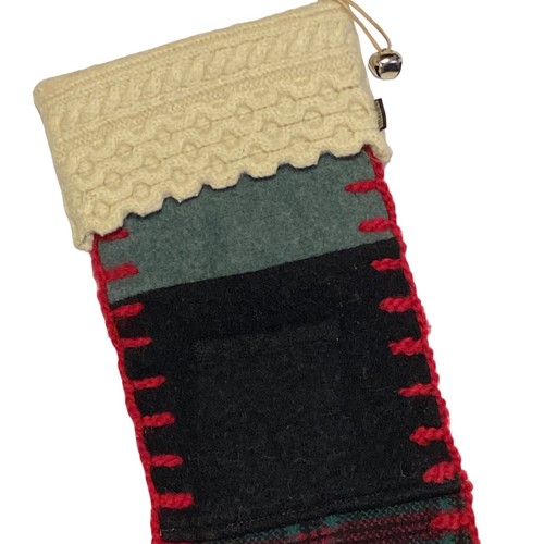 Baabaazuzu Wolle Weihnachtsstrumpf Unisex Decke Nähen Tasche Plaid OOAK - Bild 9 von 12
