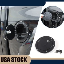 Black Door Fuel Tank Cover W/ Lock Gas Cap Tank Trim For Toyota Tundra 2007-2021