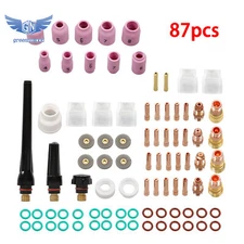 87PCS TIG Welding Torch Stubby Gas Lens #12 Glass Cup Kit For WP-17/18/26