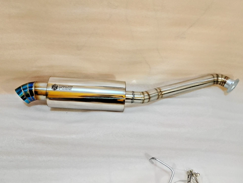 EJE FD ESCAPE TRASERO 2" AZUL PUNTA DE GIRO PERSONALIZADO HONDA JAZZ/FIT GE 2009-2013 Foto 4 de 4