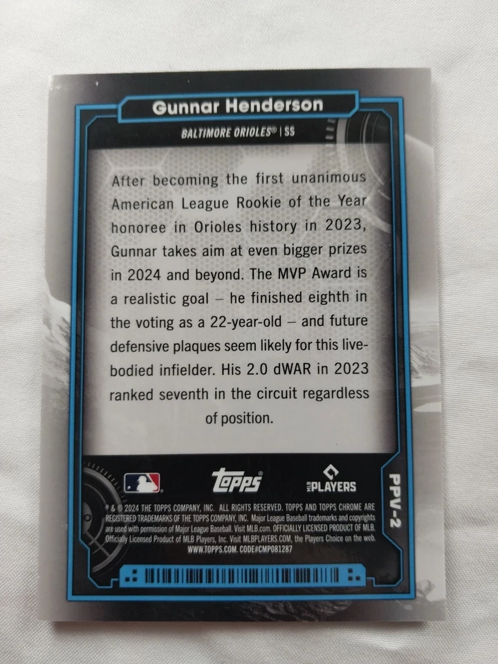 2024 Topps Cosmic Chrome Gunnar Henderson Planetary Pursuit Venus SSP #PPV-2 - Image 2 of 2