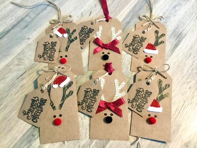 Handmade Christmas Gift Tags Rudolph the Red Nose Reindeer and ...