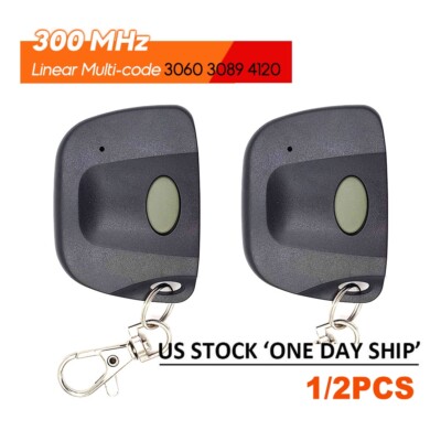 2x For Linear/MultiCode Gate Remote Control Opener 1089/3089/3070/3060 Black