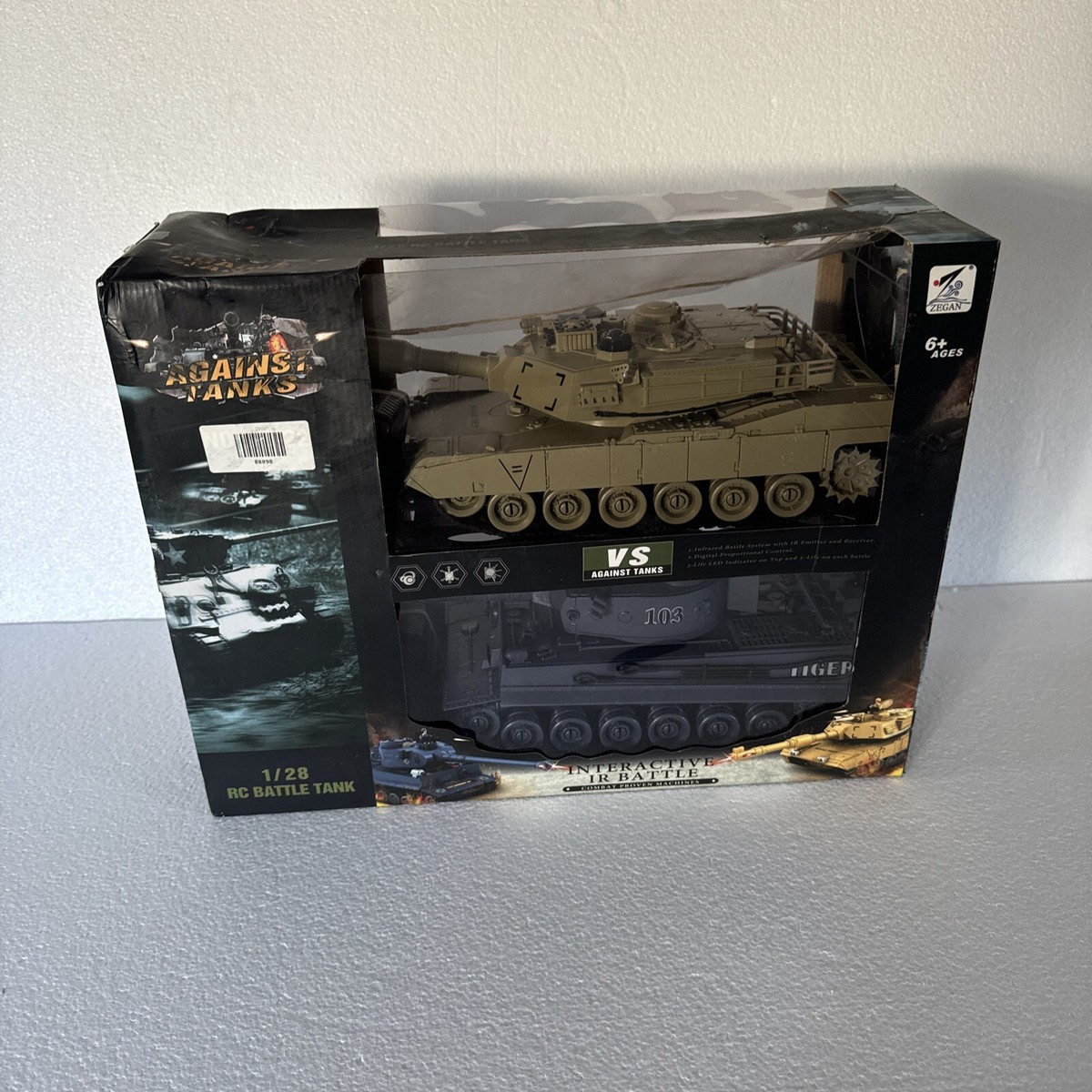 M1A2 ABRAMS RCバトルタンク + TIGER I ジャンク 1/28 scale Pair of Interactive Battle Tanks RC Tiger 1 M1A2
