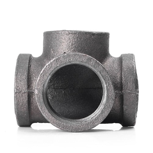 1x 3/4" Inch Side Outlet Tee Malleable Iron Pipe Fittings Threaded Tool Black - Picture 2 of 8