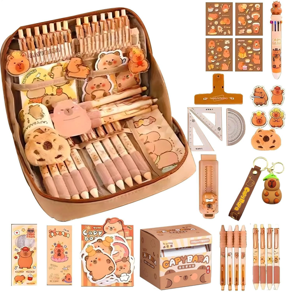 54 StüCk Capybara Schreibwaren Set | FedermäPpchen Aesthetic Capybara Schreibwar-image