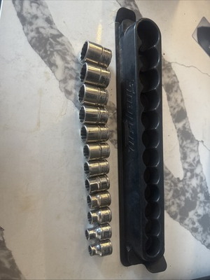 #ad #ad Snap On 12pc 3 8quot; Drive 6 Point Shallow Metric Chrome Socket Set 8 19mm 212FSMY $115.00