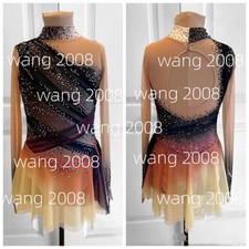 Ice Figure Skating Dress Rhythmic Gymnastics Twirling Competition black dyeing