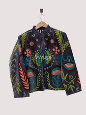Ethnic Coat Colorful Festival Wear Handmade Suzani Embroidered Jacket Boho