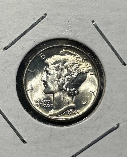 1945-P Mercury 10c 90% SILVER ~ GEM BU