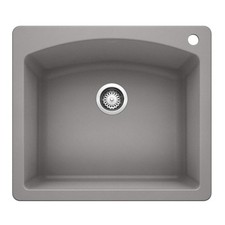 BLANCO Metallic Gray 440209 DIAMOND SILGRANIT Drop-In or Undermount Kitchen Sink