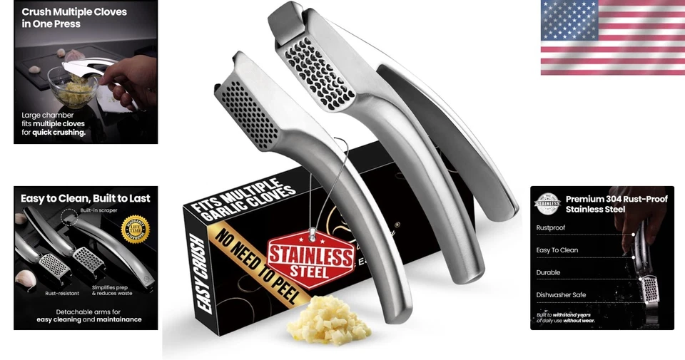 Trituradora de ajo con reemplazo de por vida - Fácil de limpiar Foto 2 de 4