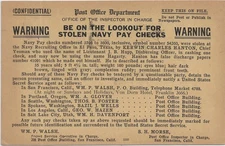 1920 San Francisco to Shasta, Ca US Naval Wanted Post Card for ... (N9388)