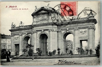 38238915 - Madrid Puerta de Alcala Marke Bildseitig Stadt Madrid 1908