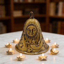 2 pièces carillon à vent Feng Shui ancien métal cloches ton bronze pour éner