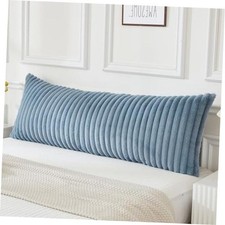 Faux Fur Fluffy Body Pillow Cover Luxury Textured 21" x 54" Dusty Blue