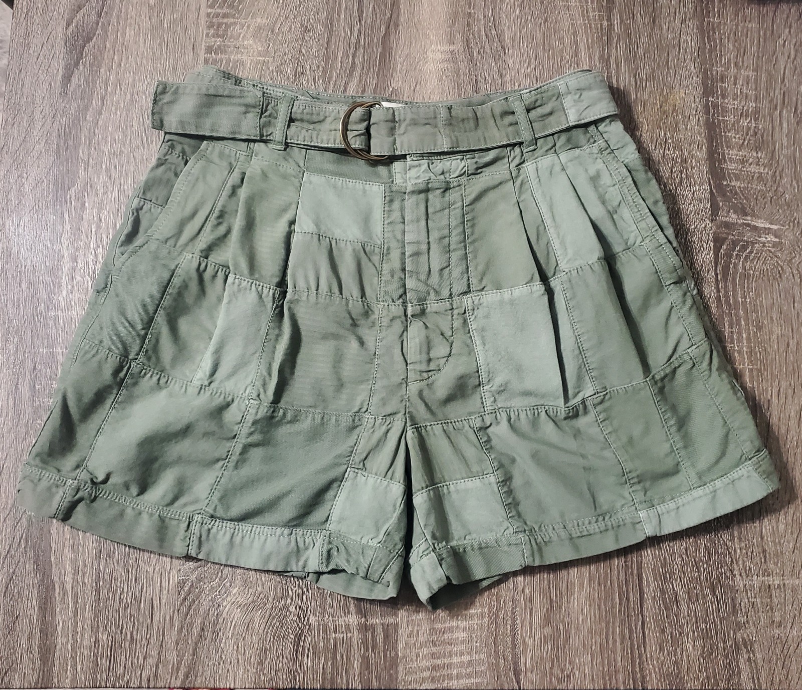 J.Crew Size 2, D-ring Patchwork Short Cuffed Pre-… - image 1