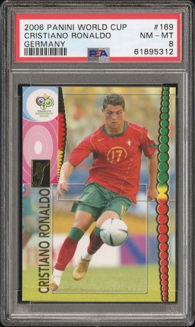 2006 Panini World Cup Germany #169 CRISTIANO RONALDO Portugal PSA 8