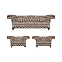Luxus Sofagarnitur Design MöBel 3Tlg Chesterfield Einrichtung Couchgarnitur