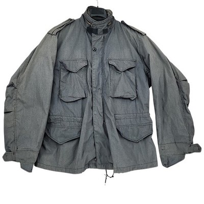 Vtg Alpha Ind M-65 Field Jacket L Gray Faded Tactical Military Combat Grunge USA