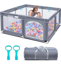 Suposeu Baby Playpen for Toddler, 50"×50" Large Baby Playard, Indoor & Outdoor