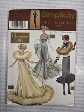 N10  9704 UNCUT PATTERN  SIMPLICITY 11.5" 1/6 SCALE DOLL COLLECTOR'S FASHIONS