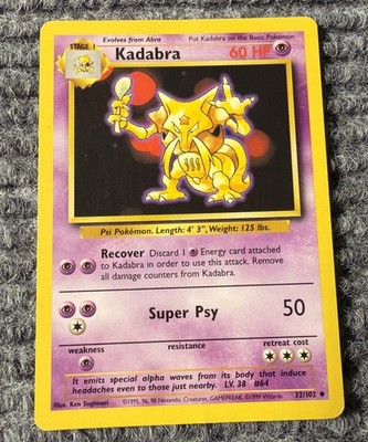 Fossil Kadabra Recover Super Psy 32/102 Pokémon TCG Card