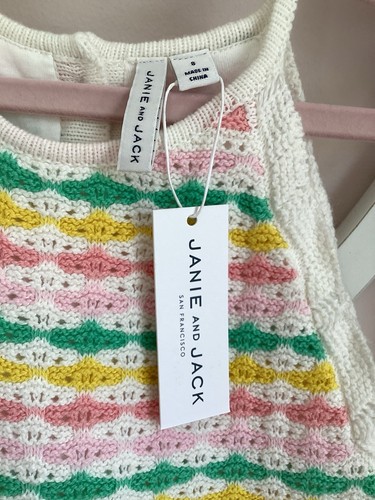 Janie and Jack Striped Crochet Tank & Short Set~size 8~new with tags - Picture 6 of 9