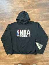 NEW AUTHENTIC Fear of God Essentials NBA Hoodie Black Size Large