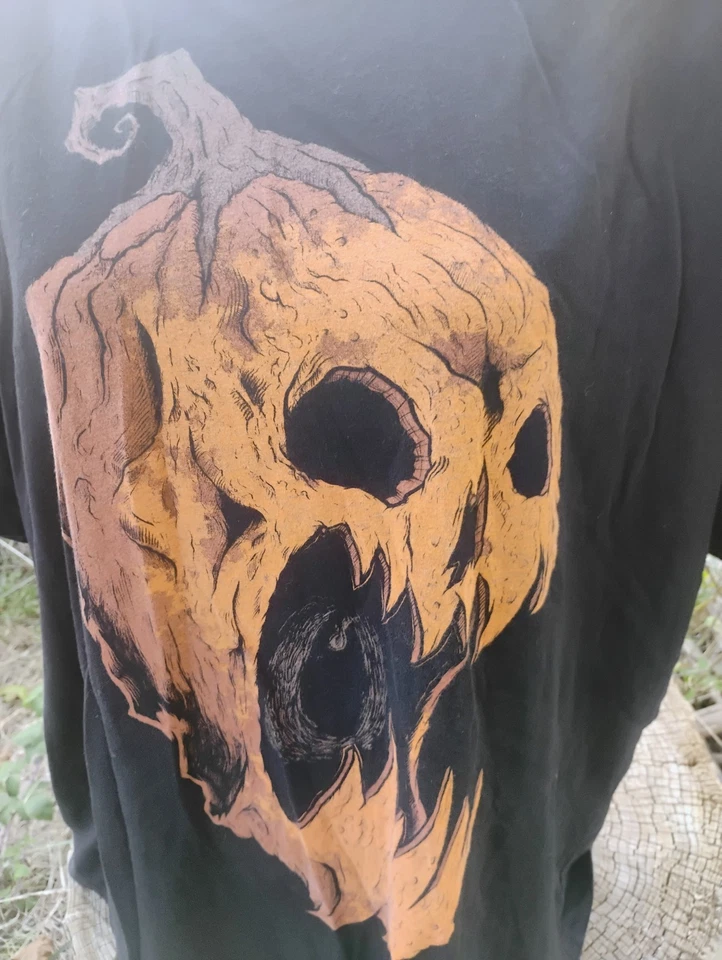 Camiseta rara Screaming Pumpkin tintas vibrantes a base de agua para que nunca se agriete 3XL Foto 2 de 4