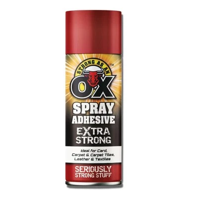 STRONG AS AN OX SPRAY ADHESIVE STRONG CARPET ADHESIVE MULTI-PURPOSE SPRAY 500ML