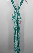 Pre-Owned Grace Karin Green Size Medium Printed Shift Maxi Sleeveless Dress
