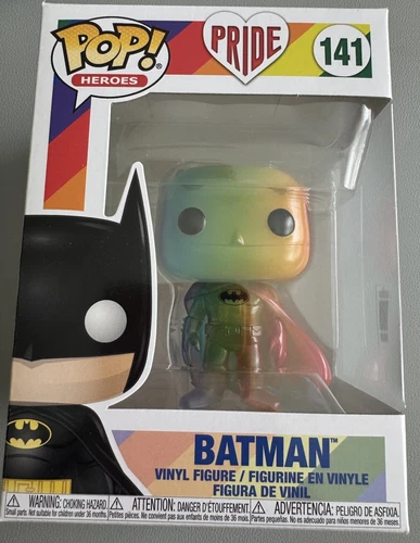 Funko POP! PRIDE (Month) Vinyl Figure - BATMAN (Rainbow Colored) #141 +Protector