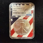 2021 $1 American Silver Eagle T-2 1oz .999 Silver NGC MS69 Flag Label Core